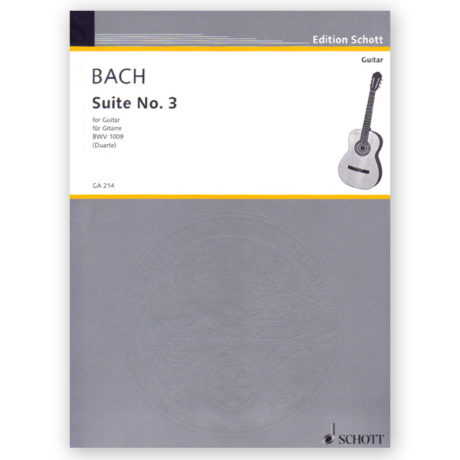 Bach, Johann Sebastian. Cello Suite 3. Arr. Duarte