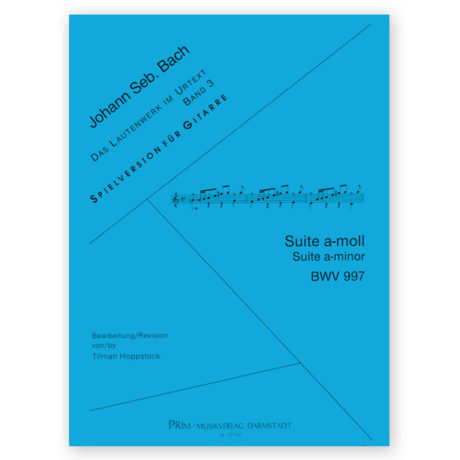Bach, Johann Sebastian. Lute Suite BWV 997 a-minor. Arr. Hoppstock