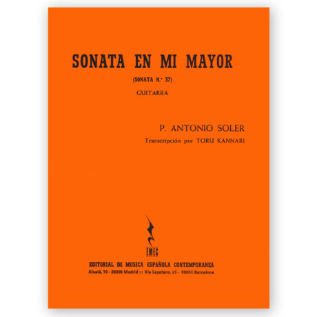 Soler, Antonio. Sonata in E Major No. 37. Arr. Kannari