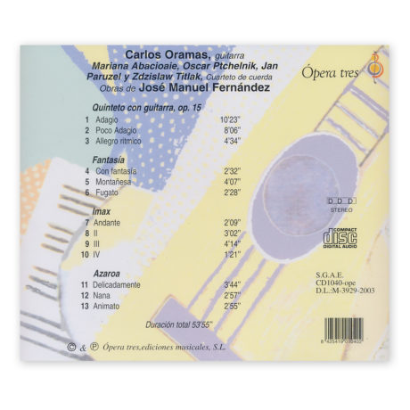 Oramas, Carlos. "Obras de José Manuel Fernández" CD - Image 2