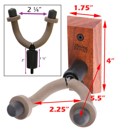 String Swing CC01 Wall Mount Classical Guitar Hanger - Cherry - Image 2